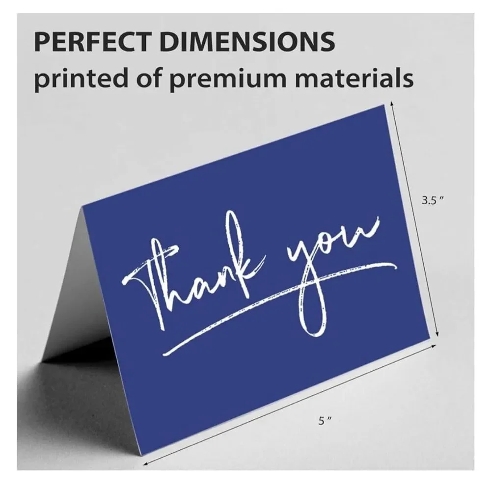 NEW Blue 96 Pk thank You Cards Envelopes & Sticker Graduation 3.5x5”